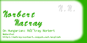 norbert matray business card